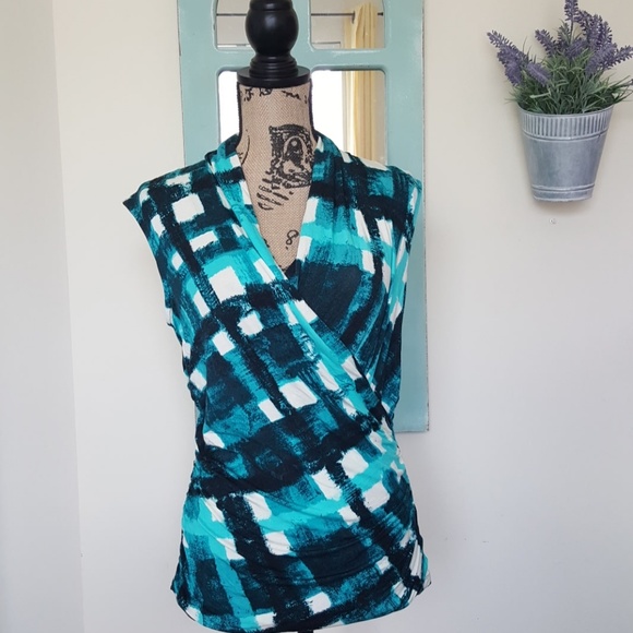 MICHAEL Michael Kors Tops - **SOLD** Michael Kors Checkered Faux wrap top NWT